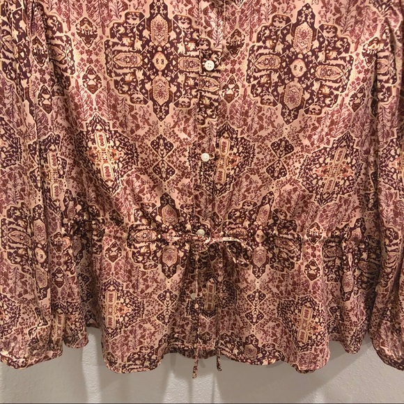 MADEWELL kaleidoscope print peasant top M - Picture 5 of 8